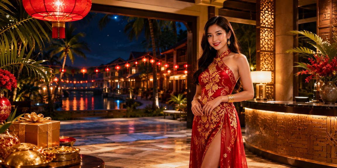 Không gian casino betting tại Hội An được thắp sáng bởi đèn lồng truyền thống